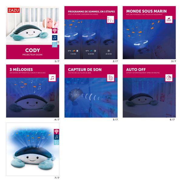 Projecteur lumineux et sonore Cody le crabe