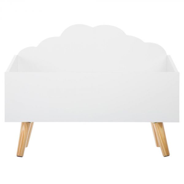 Banc de rangement jouets nuage blanc