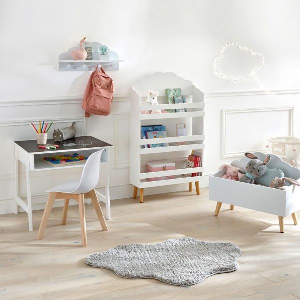 Banc de rangement jouets nuage blanc