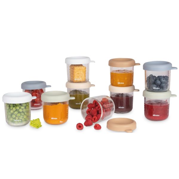 Lot de 10 pots de conservation bébé en verre 250 ml