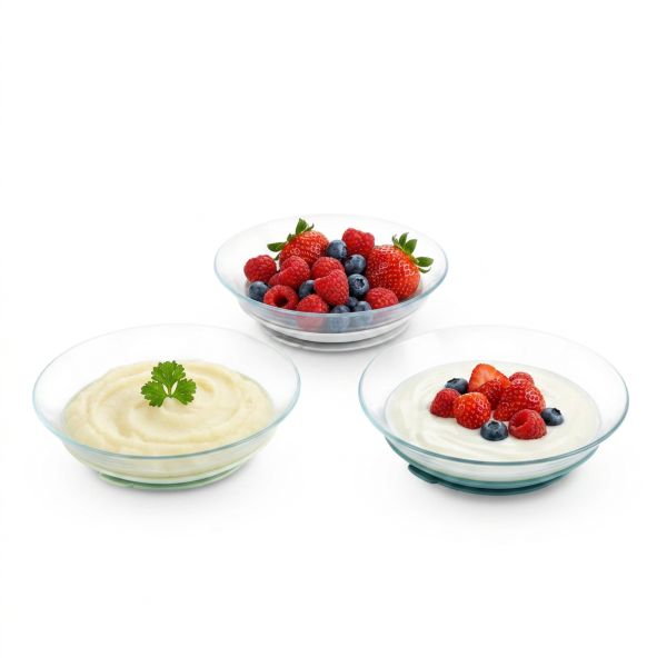 Lot de 3 assiettes bébé en verre Misty green