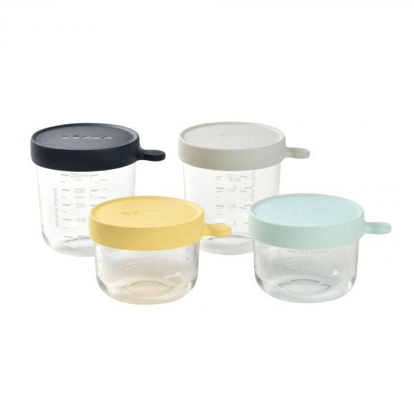 Coffret 4 portions verre (150ml yellow / 150ml light blue / 250ml dark blue / 250ml light mist)