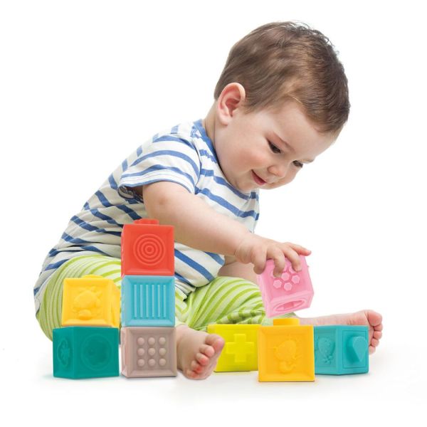 Coffret d'éveil sensoriel 6 balles et 6 cubes souples