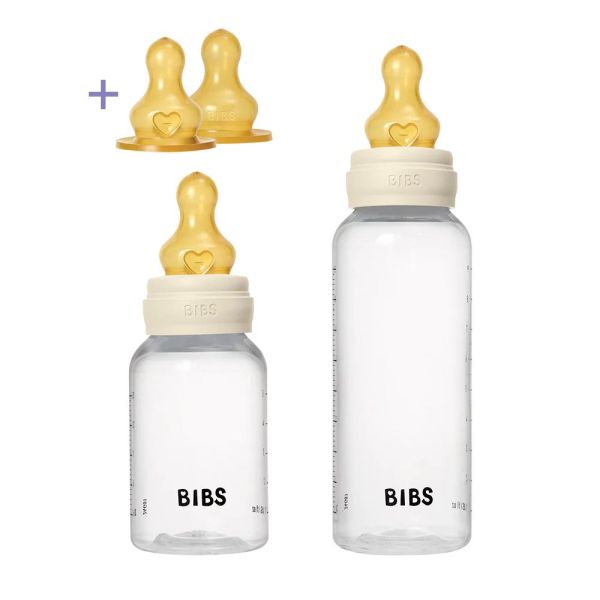 Coffret de 2 biberons + tétines Latex Ivoire