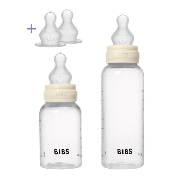 Coffret de 2 biberons + tétines Silicone Ivoire