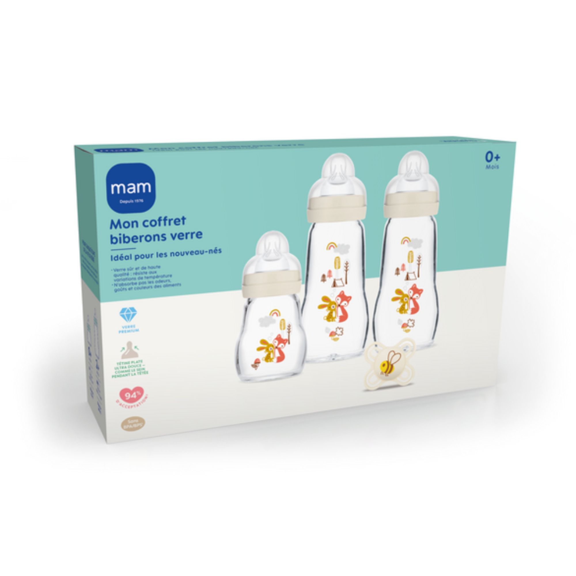 Nouveau verre anti-fuite à col large pour nourrir bébé au lait