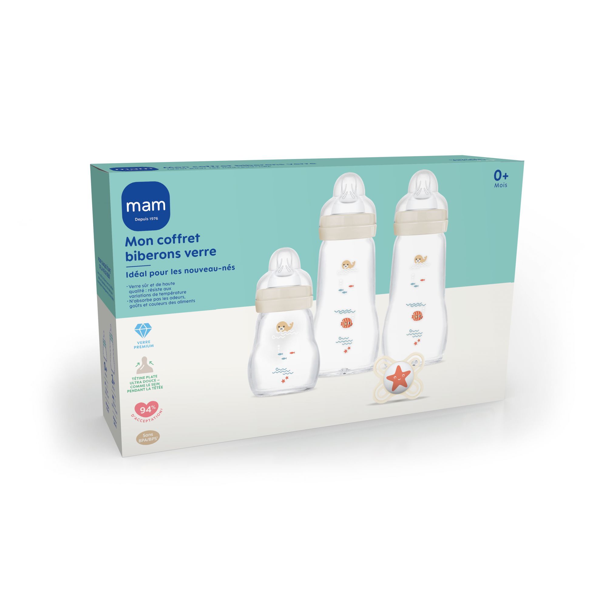 Vente en ligne pour bébé  Kit biberon naissance biberon+sucette+bo