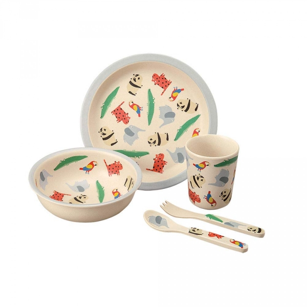 Coffret repas 5 pièces bambou Le zoo