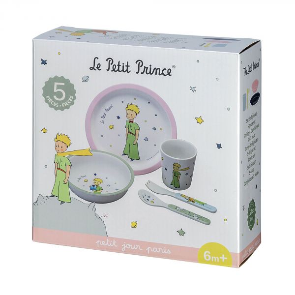 Coffret repas 5 pièces Le Petit Prince - Rose