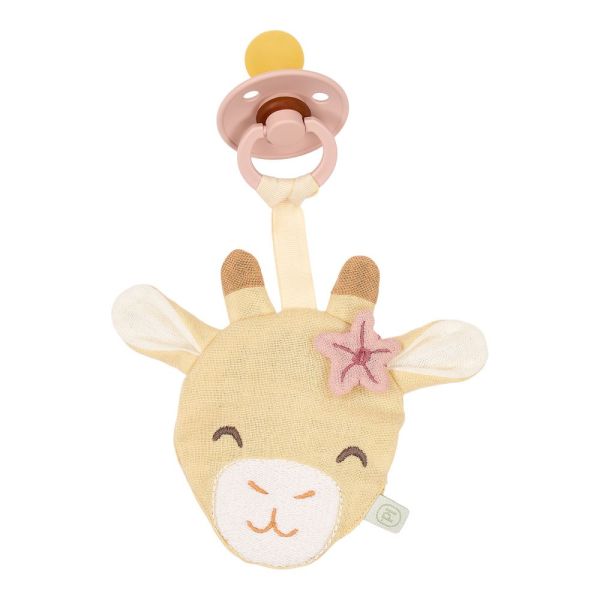 Coffret cadeau : Attache -sucette, Bavoir badana et Lange XL  - Girafe