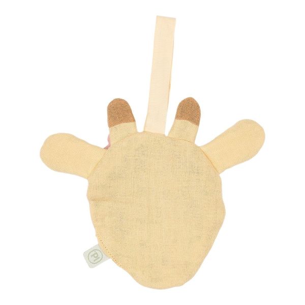 Coffret cadeau : Attache -sucette, Bavoir badana et Lange XL  - Girafe