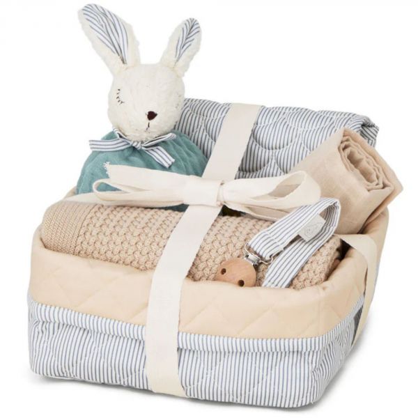 Coffret cadeau bébé - Rayures Classiques Bleu
