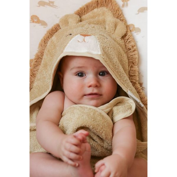 Coffret cadeau : Cape de bain et Gant de toilette - Lion