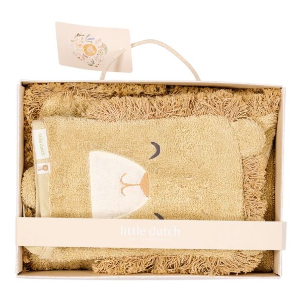 Coffret cadeau : Cape de bain et Gant de toilette - Lion