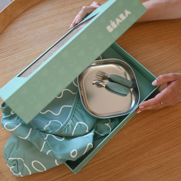 Coffret premier repas bébé Vert Sauge