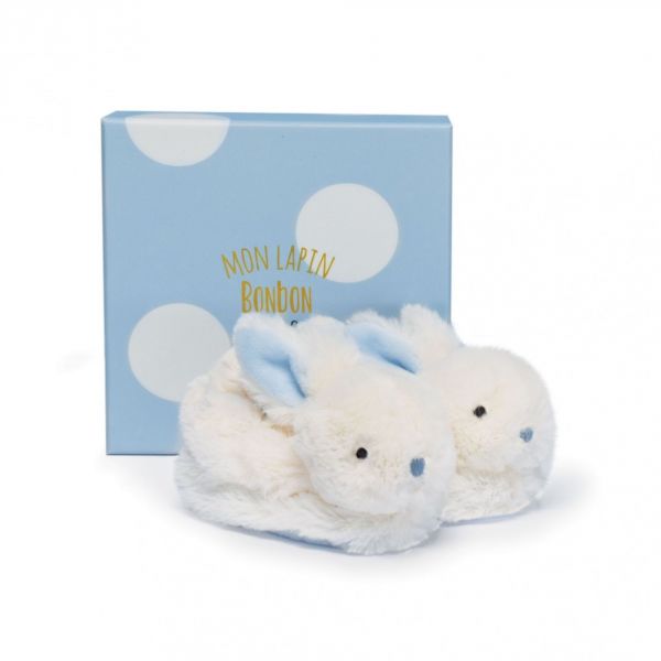 Lapin Bonbon Chaussons 0-6 mois bleu