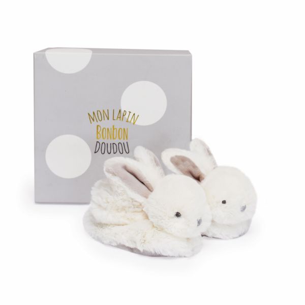 Lapin Bonbon Chaussons 0-6 mois taupe