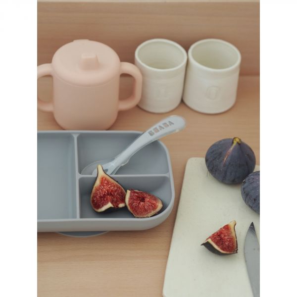 Coffret d'apprentissage silicone + tasse - pink