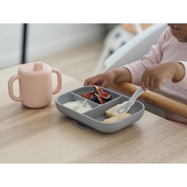 Coffret d'apprentissage silicone + tasse - pink