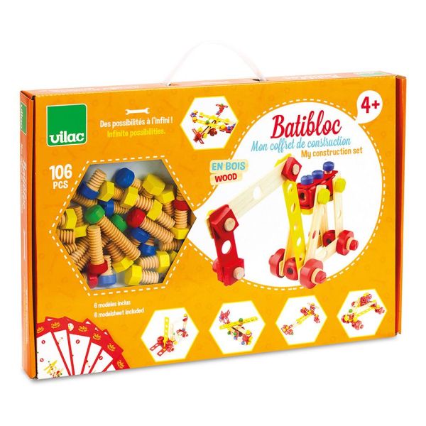 Jeu de construction en bois Coffret Batibloc