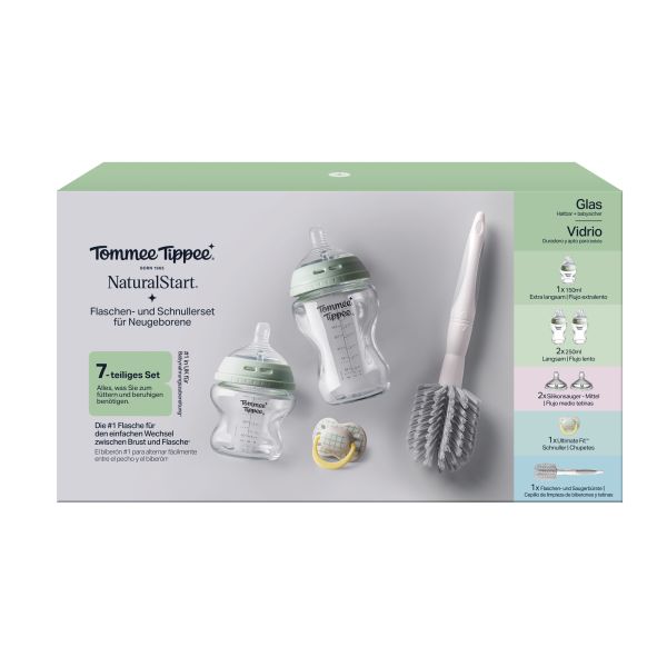 Coffret de naissance Natural Start biberons verre anti-colique bébé 150 et 260 ml
