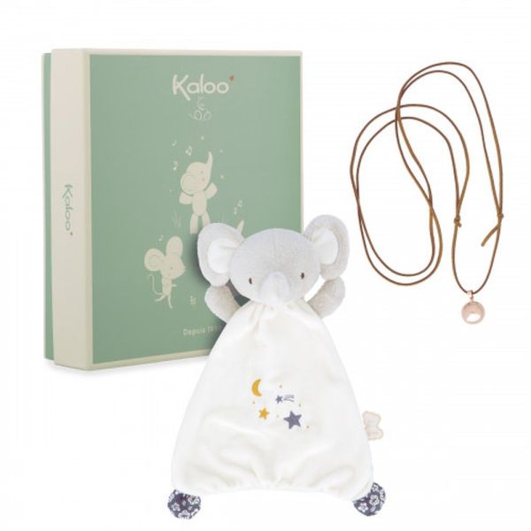 Coffret naissance doudou et collier Bola Elephant