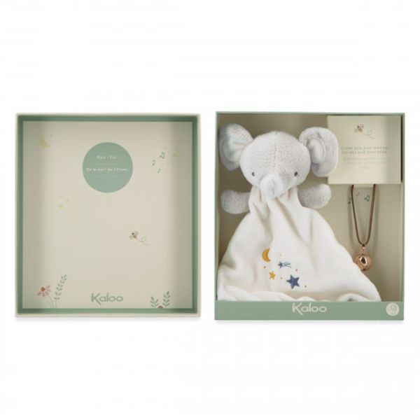 Coffret naissance doudou et collier Bola Elephant
