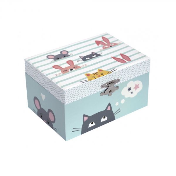 Boite A Bijoux Musicale Phosphorescente Chat Made In Bebe