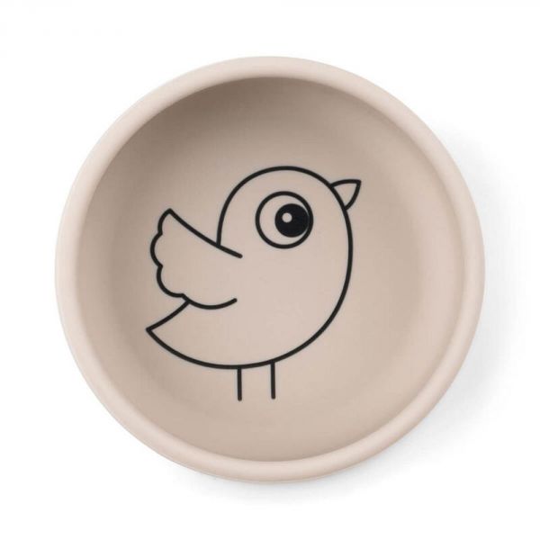 Coffret premier repas en silicone Birdee Sable