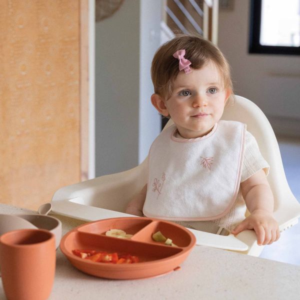 Coffret repas bébé 4 pièces silicone Terre de Sienne & Sable