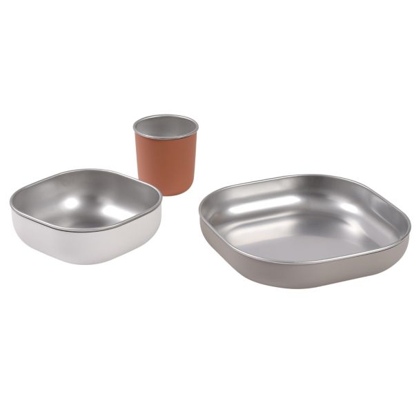 Coffret repas bébé inox Terracotta