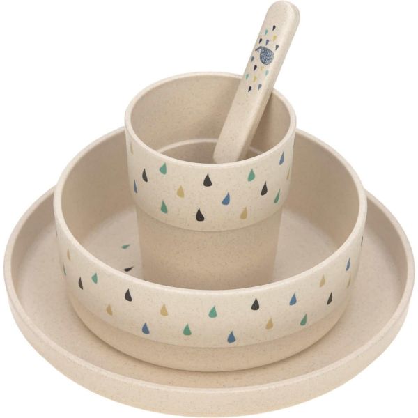 Coffret repas bébé - Water Baleine Beige