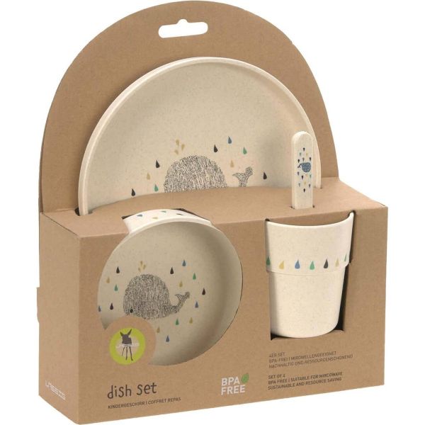 Coffret repas bébé - Water Baleine Beige