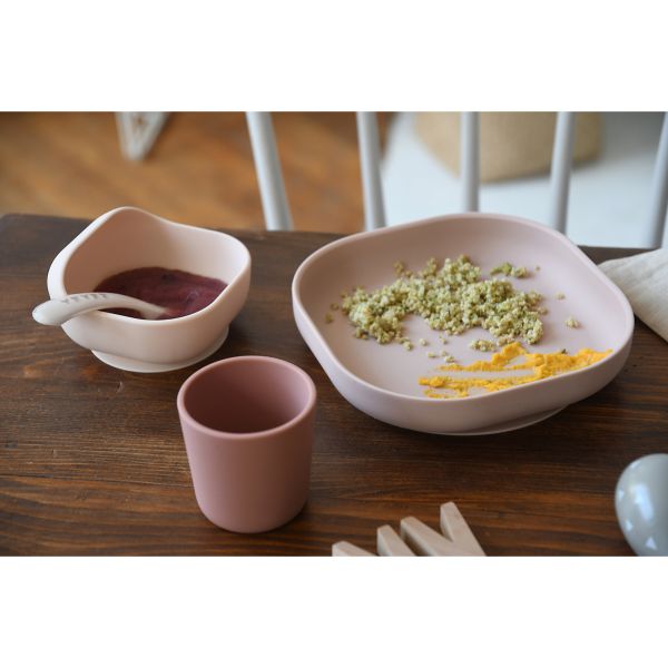 Coffret repas bébé en silicone 4 pièces Barbe à papa