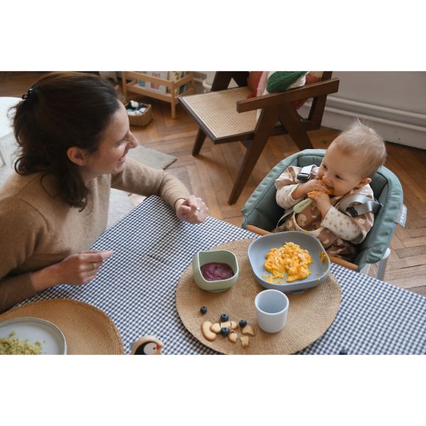 Coffret repas bébé en silicone 4 pièces Galet
