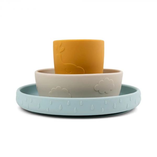 Coffret repas ventouse Deer friends Moutarde/Sable