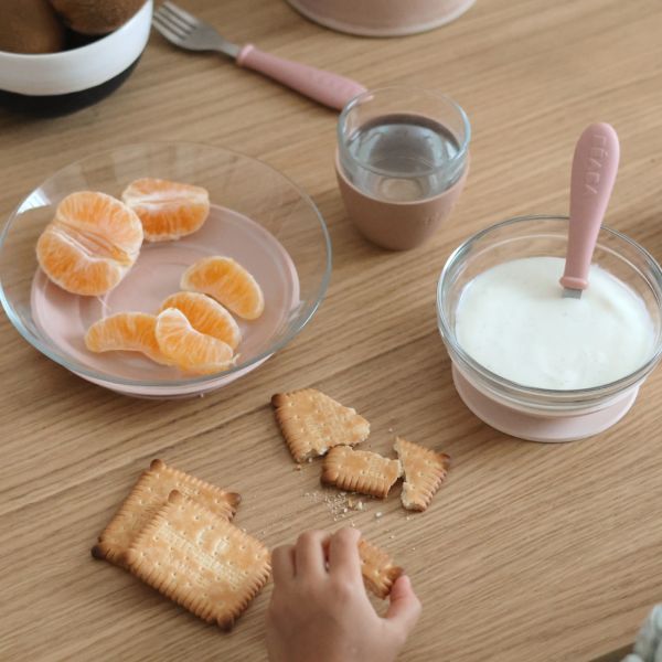 Coffret repas bébé en verre 3 pièces Barbe à papa