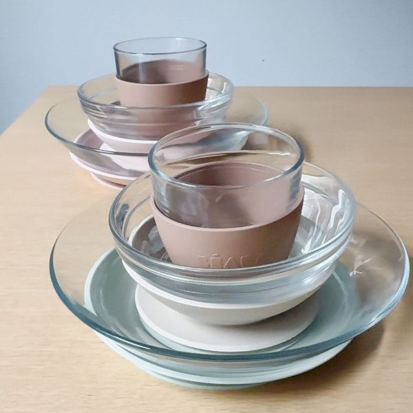Coffret repas bébé en verre 3 pièces Natural