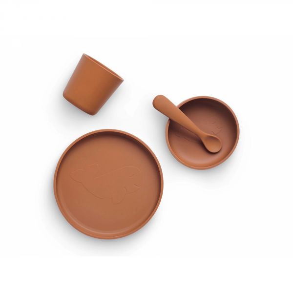 Coffret repas bébé silicone Caramel