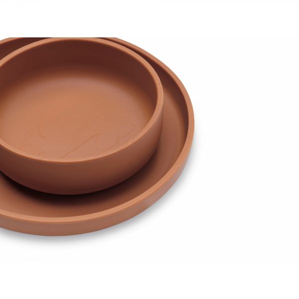 Coffret repas bébé silicone Caramel