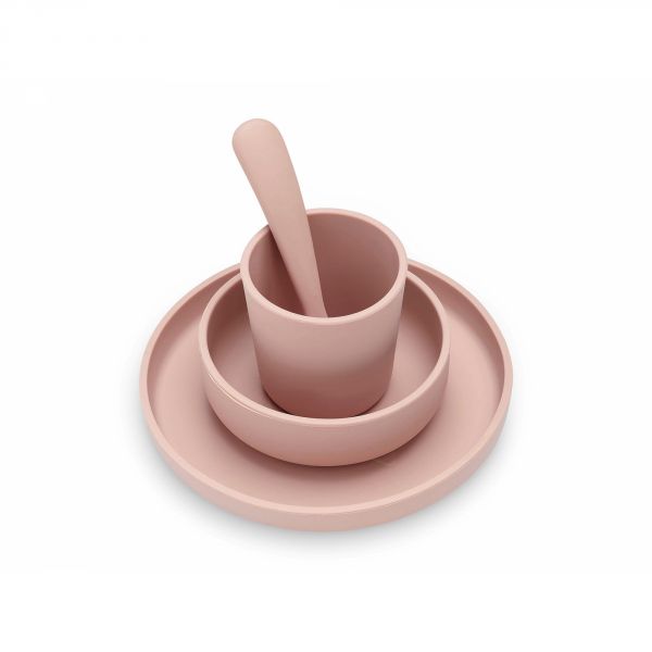 Coffret repas bébé silicone Pale pink