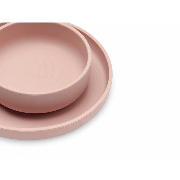 Coffret repas bébé silicone Pale pink