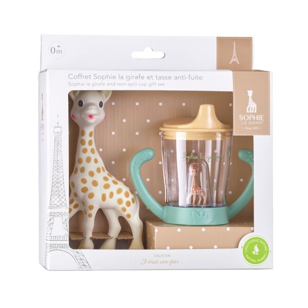 Coffret Sophie la girafe et tasse anti-fuite
