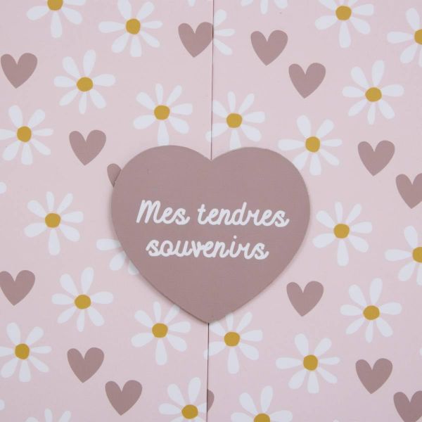 Coffret de naissance souvenirs Cœurs 9 tiroirs
