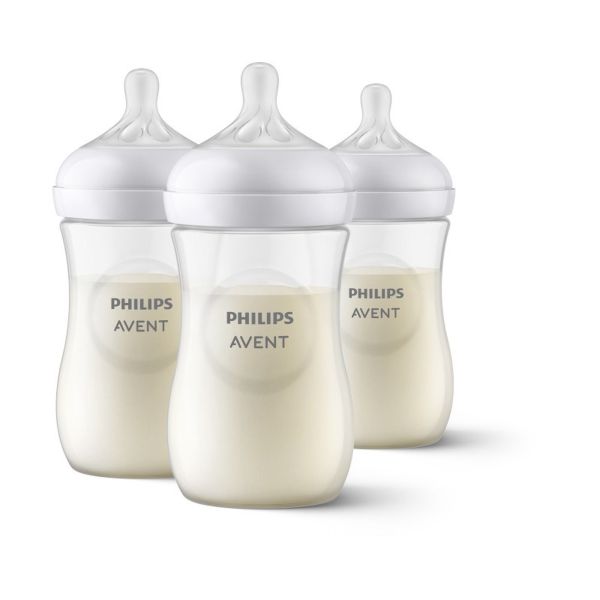 Coffret de 8 biberons PP Natural response, 1 sucette ultra-douce 0-6 mois et 1 goupillon (2 biberons 125 ml + 5 biberons 260 ml + 1 biberon 330 ml)