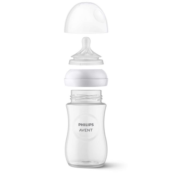 Coffret de 8 biberons PP Natural response, 1 sucette ultra-douce 0-6 mois et 1 goupillon (2 biberons 125 ml + 5 biberons 260 ml + 1 biberon 330 ml)