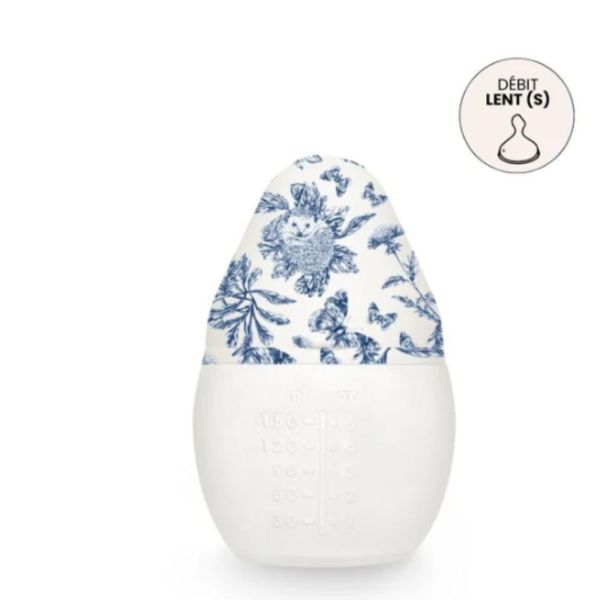 Coffret Biberon + Doudou - Tartine et Chocolat Toile de Jouy Bleu