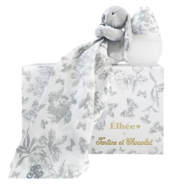 Coffret biberon naissance 150 ml et doudou X Tartine et Chocolat, Gris
