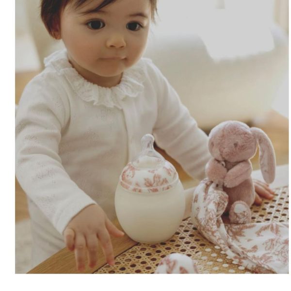 Coffret biberon naissance150 ml et doudou X Tartine et Chocolat, Rose