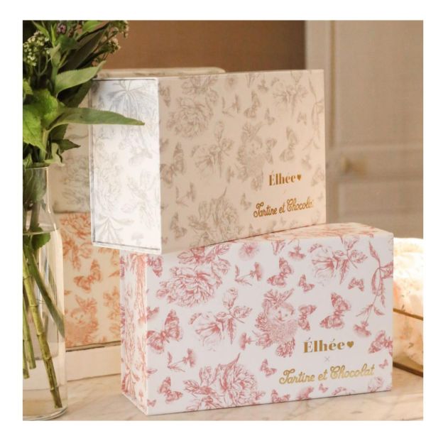 Coffret biberon naissance150 ml et doudou X Tartine et Chocolat, Rose